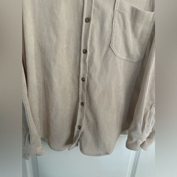 Wishlist Apparel Beige Oversize Women’s Button Down Corduroy Pants Size S/M - Picture 4 of 10